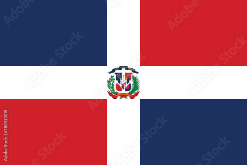 Vector illustration of the flat flag of Dominicain Republic