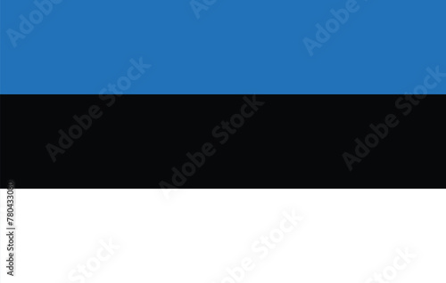 Vector illustration of the flat flag of Estonia 