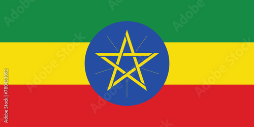Vector Illustration of the flat flag of Ethiopia