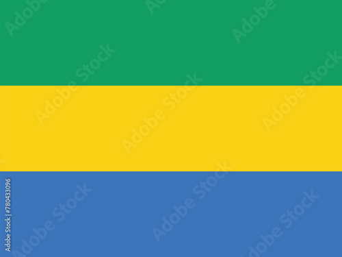 Vector illustration of the flat flag of Gabon 