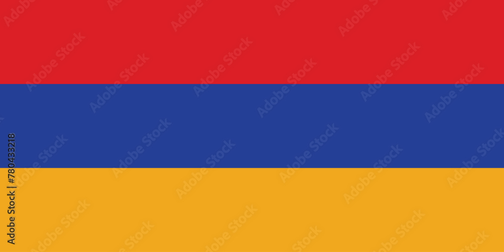 Fototapeta premium Vector illustration of the flat flag of Armenia 