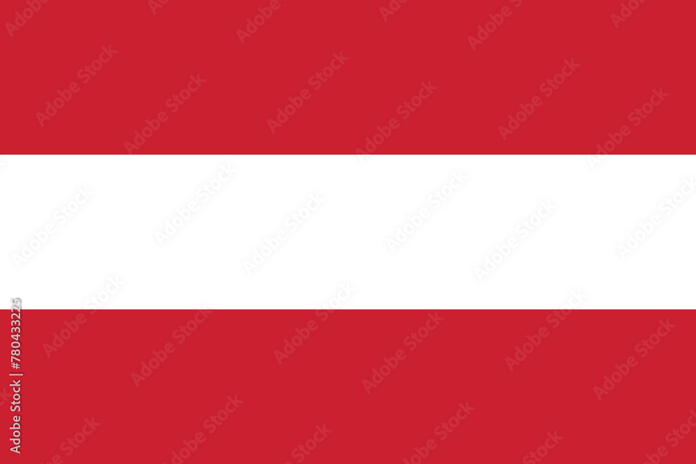 Vector illustration of the flat flag of Austria 