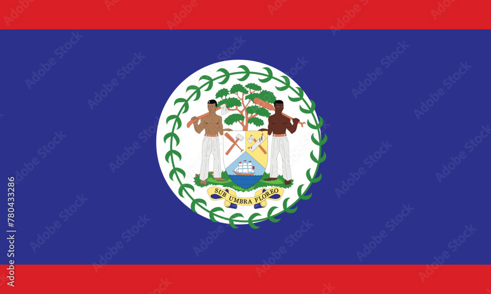 Vector illustration of the flat flag of Belize Vector illustration of the flat flag of Belize