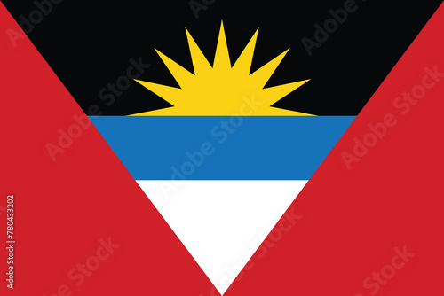 Vector illustration of the flat flag of  Barbuda