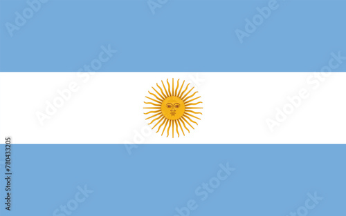 Vector illustration of the flat flag of Argentina photo