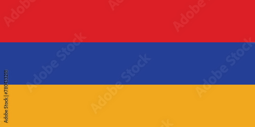 Vector illustration of the flat flag of Armenia  photo