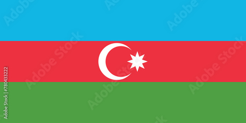Vector illustration of the flat flag of Azerbaijan 