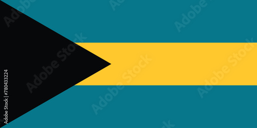 Vector illustration of the flat flag of Bahamas 