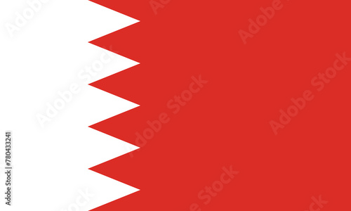 Vector illustration of the flat flag of Bahrain 