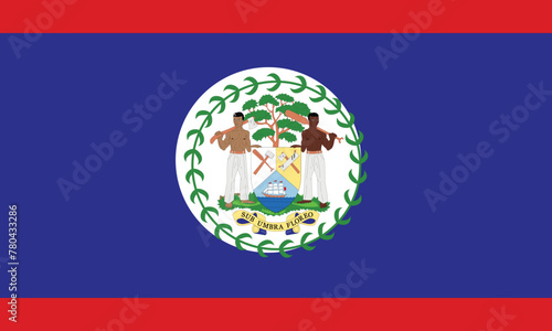 Vector illustration of the flat flag of Belize