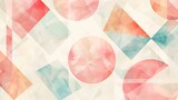 Geometric pattern with pastel colors and a watercolor effect, illustration, background