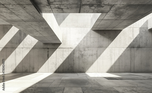 Concrete Canvas: Abstract Interior Design Amid Architectural Backdrop