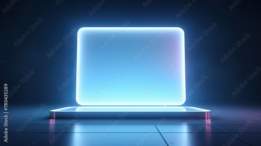 Glowing rectangle sitting on top of a black platform