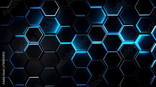 Futuristic Hexagonal Digital Network Pattern with Medical Technology Elements