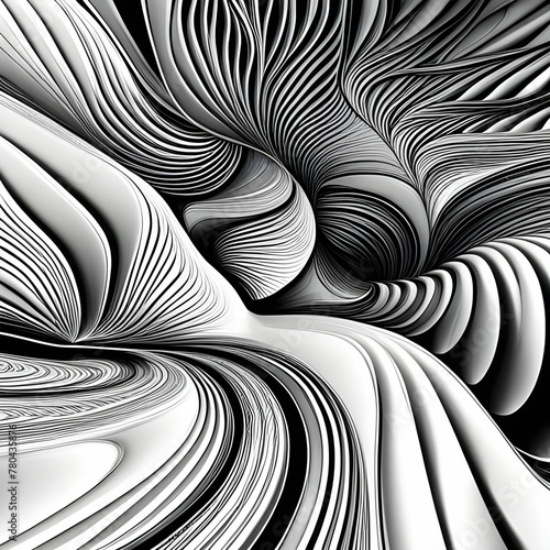 a black and white image of swirls in motion on a black background photo