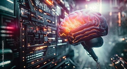 Human computer interaction, future technology, science fiction world, brain computer interface, science fiction, human brain photo