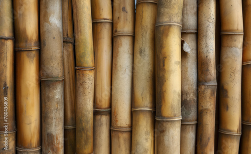 Bamboo Trunk. Close-up Texture Background.