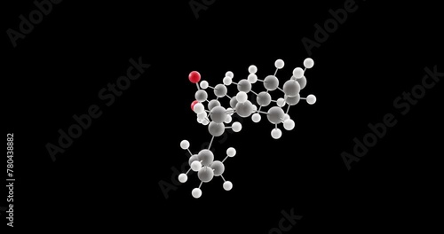 a-Linolenic acid molecule, rotating 3D model of omega-3, looped video on a black background