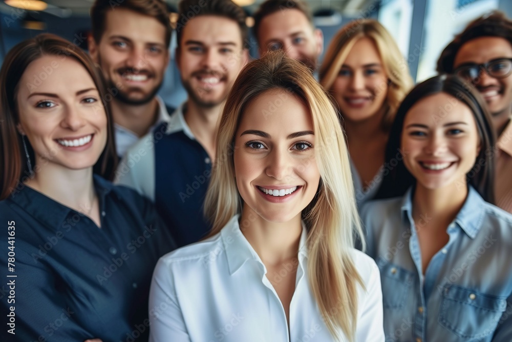 A group of professionals stands together, smiling warmly and looking directly at the viewer. A group of professionals stands together, smiling warmly and looking directly at the viewer.