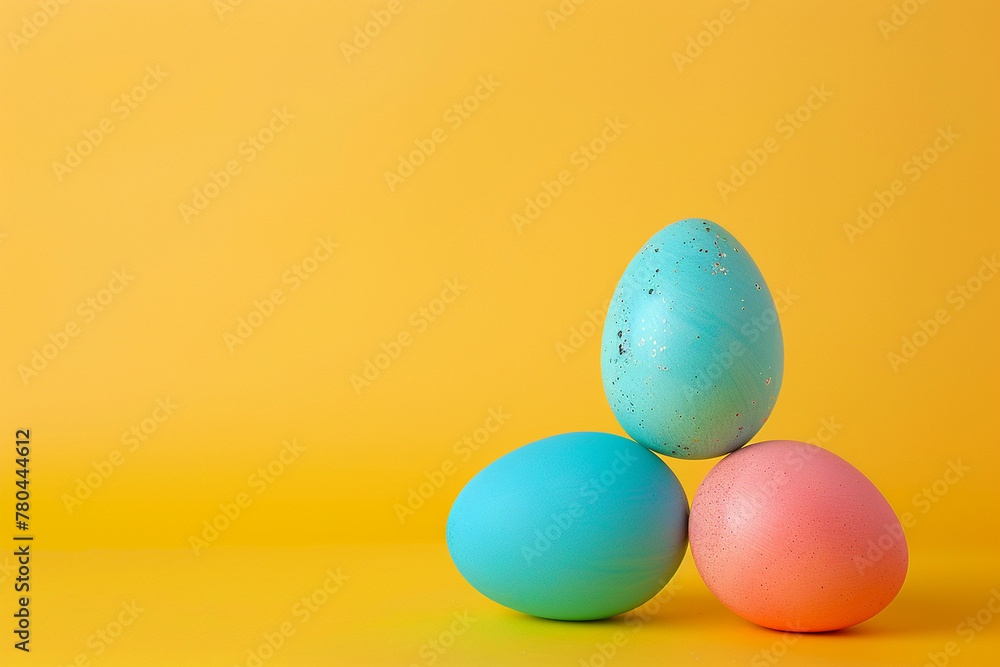 Easter eggs on a plain background postcard