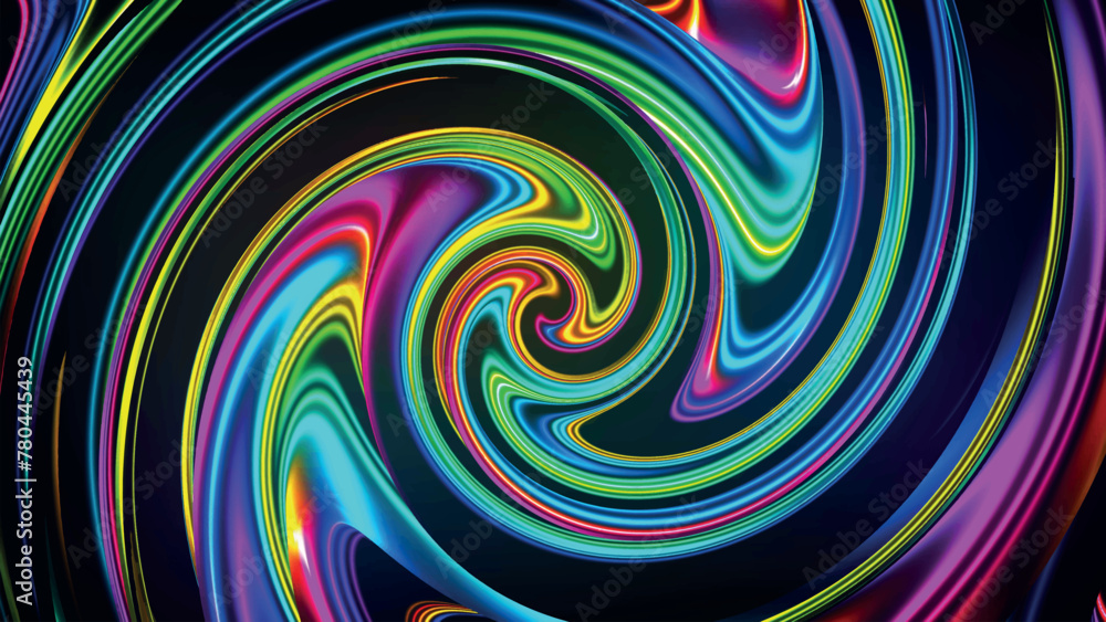 Abstract glowing multicolored swirl background. Concentric optical illusion. Abstract spiral multicolored wave. Whirlpool. Vortex. 3D vector illustration of a rainbow. Abstract glowing multicolored swirl background. Concentric optical illusion. Abstract spiral multicolored wave. Whirlpool. Vortex. 3D vector illustration of a rainbow.