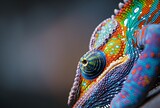 a close up of a colorful lizard