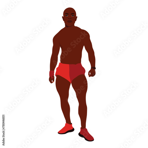 Bold stylish black man in elegant art style vector