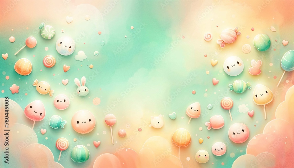Whimsical Watercolor Candy Wonderland for Kids - AI Generated Digital Art