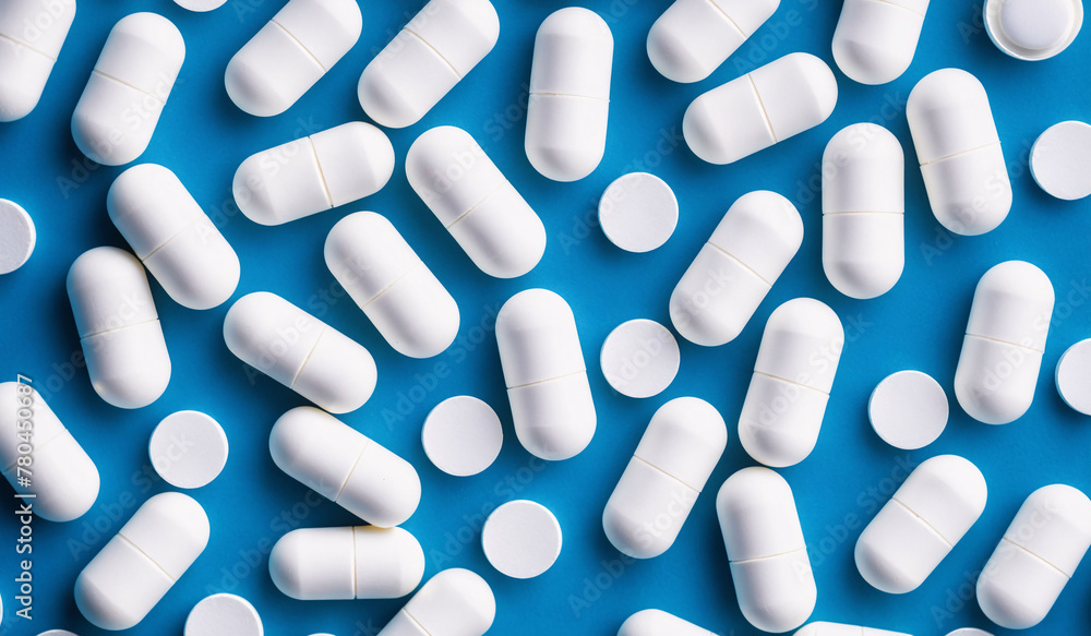 white pills on blue background stock photo - 4673493 white pills on blue background stock photo - 4673493