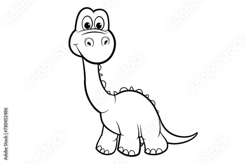 Cartoon dinosaur character for coloring book