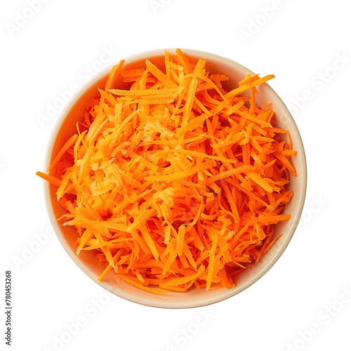 Carrots in a bowl on a Transparent Background