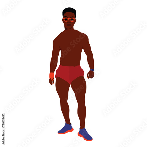 Stylish afro black man in elegant art style vector