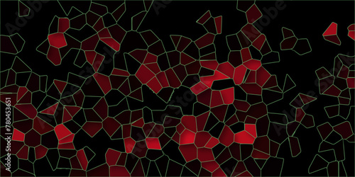 3D Abstract Seamless Multicolor Broken Stained-Glass Geometric Retro Tiles Pattern & Quartz Crystal Voronoi Diagram Background for Website, Fabric Printing, Brochures, Luxury/Premium Packaging