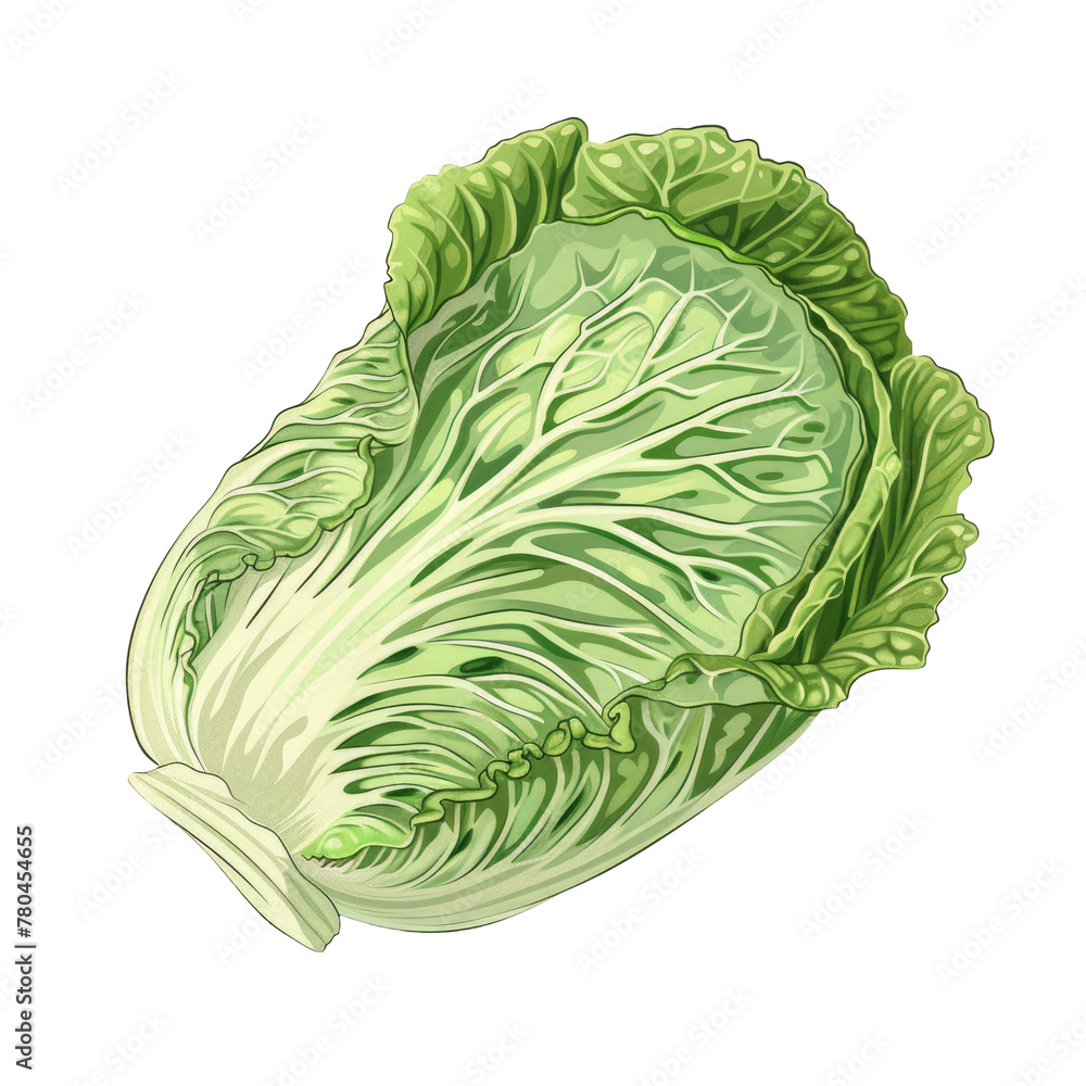 Fototapeta premium A close up of a green leafy vegetable on a Transparent Background