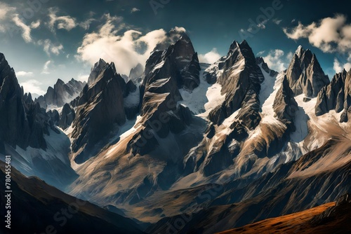 A panoramic view of rugged peaks, their majesty standing in silent grandeur.
