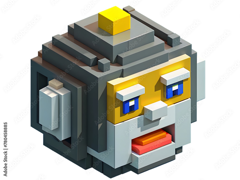 robotic face voxel art png robotic face voxel art png