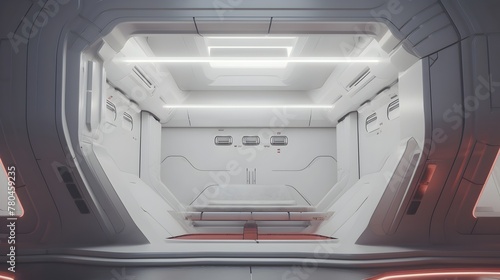Immersive Futuristic Spacecraft Interior Evoking Awe and Intrigue