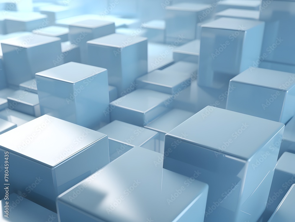 Innovative Geometric Backdrop of Blue and Silver 3D Cubes Showcasing Futuristic Technology Design Innovative Geometric Backdrop of Blue and Silver 3D Cubes Showcasing Futuristic Technology Design