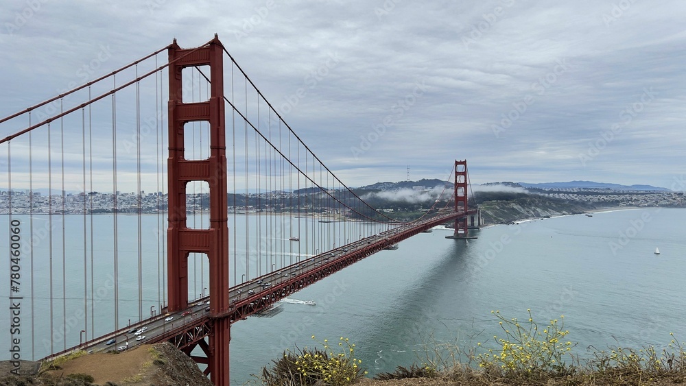 Scenic view of Golden Gate Bridge on a daytime, San Francisco, California, USA