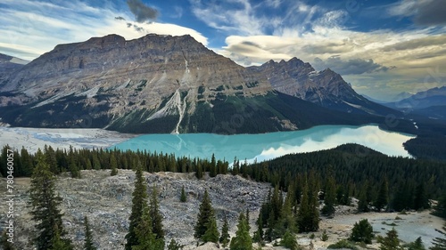 Scenic view of Peyto Lake in Banff National Park in Alberta, Canada
