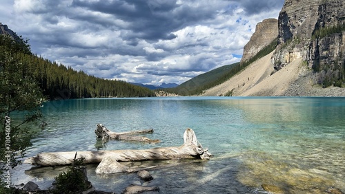 Scenic view of Moraine Lake in Banff National Park in Alberta, Canada