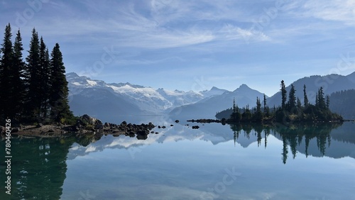 Beautiful view of Garibaldi Lake near the mountains in BC, Canada