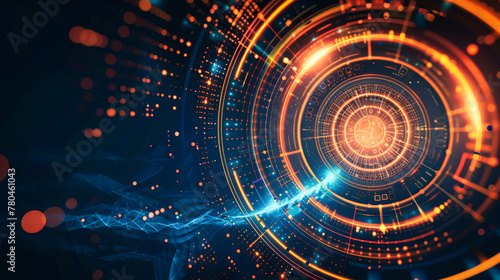 Wallpaper Mural Abstract technology and data circle background Torontodigital.ca
