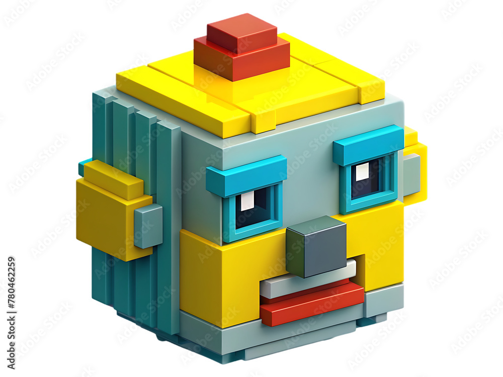 robotic face voxel art png robotic face voxel art png