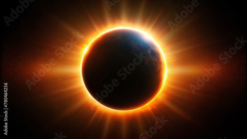 abstract and black background solar eclipse