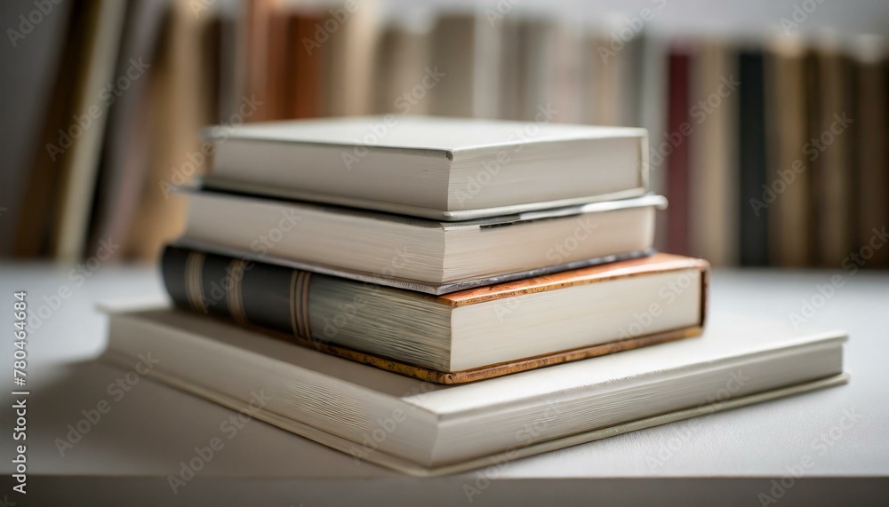 Close-up shot of a white book background, highlighting the intricate details of book covers and pages. Background wallpaper Close-up shot of a white book background, highlighting the intricate details of book covers and pages. Background wallpaper