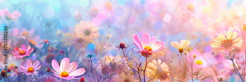 Cheerful watercolor background featuring a field of vibrant daisies, perfect for celebrating the joy and beauty of nature . Generative AI © Лилия Захарчук
