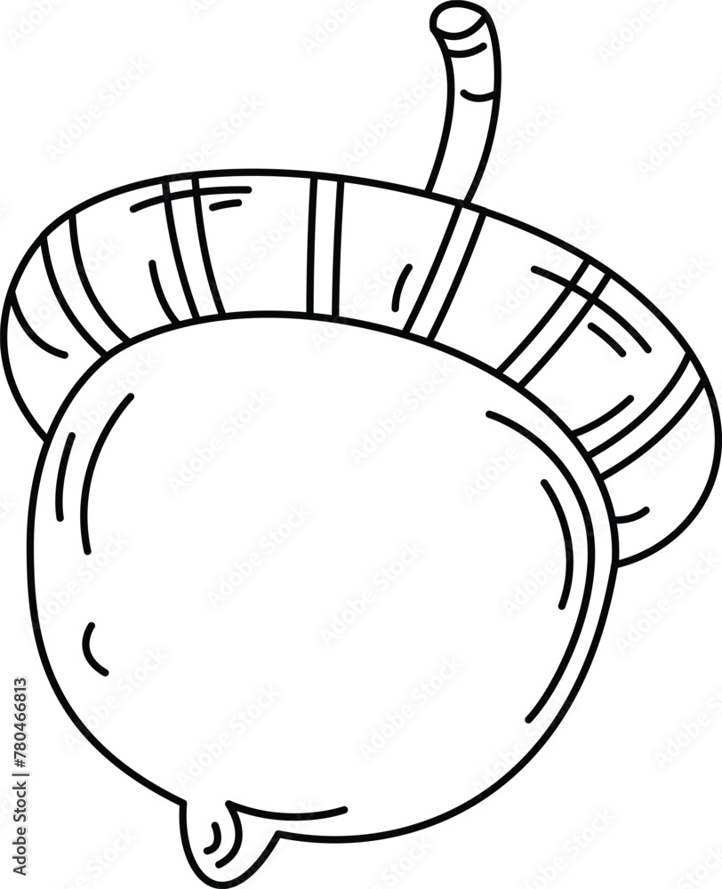 illustration of acorn outline white on background vector illustration of acorn outline white on background vector