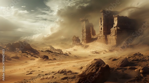 Lost Civilization in Desert's Embrace./n