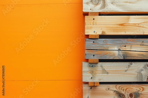 Scaffolding planks with space for text  photo
